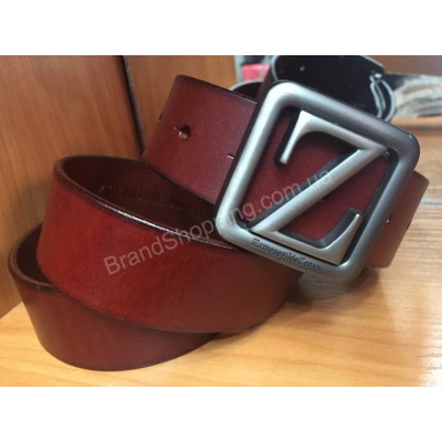 Оригинальный кожаный рыжий ремень Zegna 1136